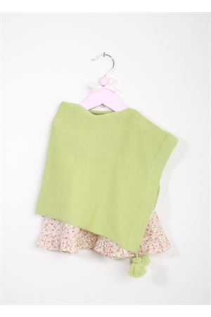 Handmade green wool baby girl cloak Capridea | PONCHOBGR93